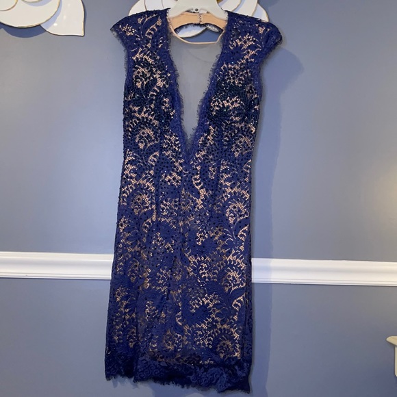 Navy Blue Jovani Dress - Picture 1 of 11